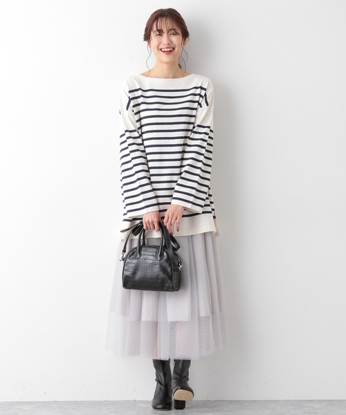 GLOBAL WORK（グローバルワーク）の「チュニックバスクボーダー/957058（Tシャツ/カットソー・レディース・ブラック/ネイビー/レッド・FREE）」の9枚目の写真