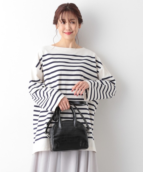 GLOBAL WORK（グローバルワーク）の「チュニックバスクボーダー/957058（Tシャツ/カットソー・レディース・ブラック/ネイビー/レッド・FREE）」の21枚目の写真