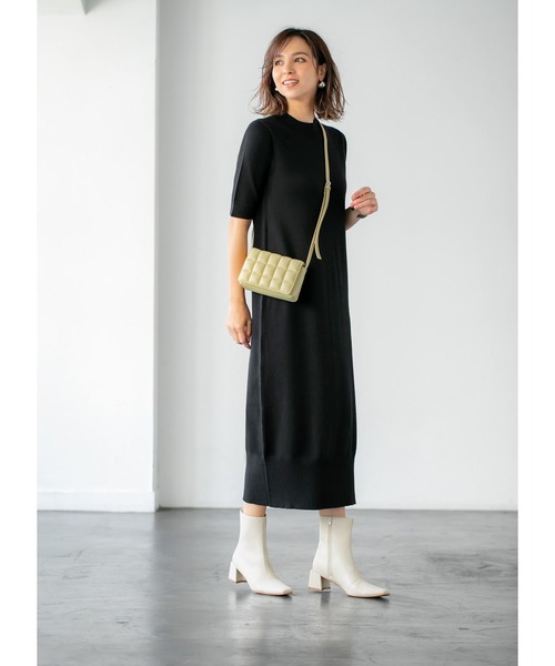 STYLE DELI（スタイルデリ）の「5分袖ハイネックニットワンピース