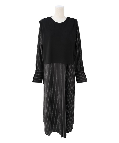 MIELI INVARIANT（ミエリインヴァリアント）の「Gilet Cover Shirt Dress（ワンピース・レディース・ホワイト/ブラック・FREE）」の7枚目の写真