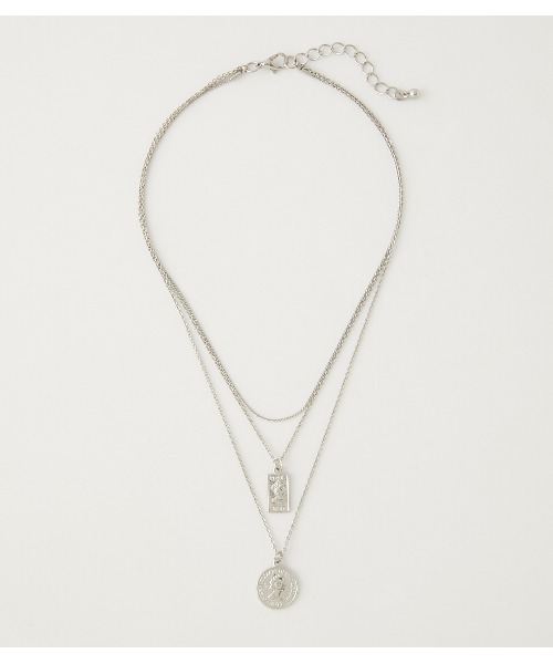 AZUL by moussy（アズールバイマウジー）の「COIN THREESTRAND NECKLACE / コインチャーム3連ネックレス