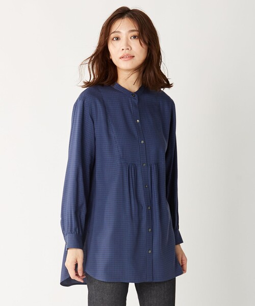 J.PRESS（ジェイプレス）の「【洗える】キュプラスパンツイルⅡ ブラウス（シャツ/ブラウス・レディース・ネイビー系3/ブラック系3・11/9）」の2枚目の写真