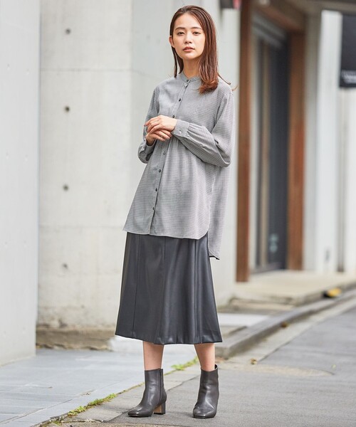 J.PRESS（ジェイプレス）の「【洗える】キュプラスパンツイルⅡ ブラウス（シャツ/ブラウス・レディース・ネイビー系3/ブラック系3・11/9）」の5枚目の写真