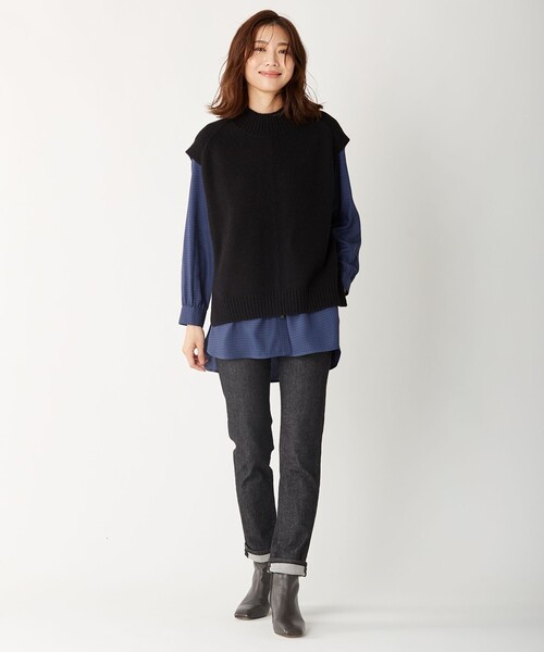J.PRESS（ジェイプレス）の「【洗える】キュプラスパンツイルⅡ ブラウス（シャツ/ブラウス・レディース・ネイビー系3/ブラック系3・11/9）」の13枚目の写真