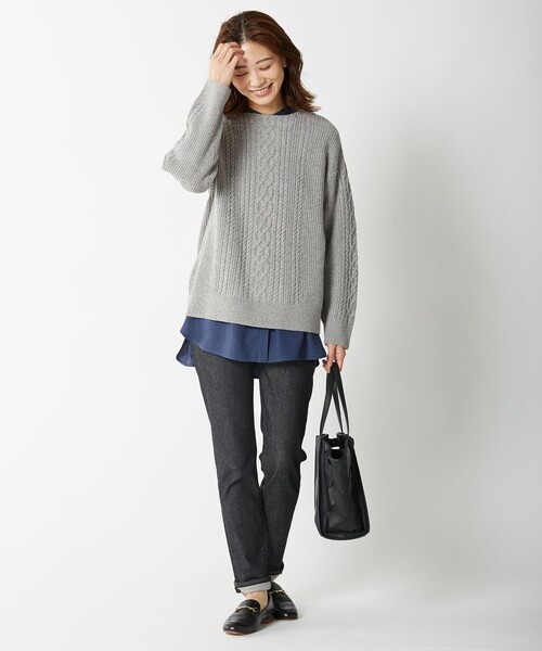 J.PRESS（ジェイプレス）の「【洗える】キュプラスパンツイルⅡ ブラウス（シャツ/ブラウス・レディース・ネイビー系3/ブラック系3・11/9）」の15枚目の写真