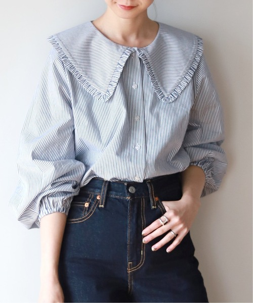 SLOBE IENA(スローブイエナ)の「【JUST FEMALE/ジャストフィーメール】コットンブラウス【手洗い可】◆(シャツ/ブラウス・レディース・ナチュラル/ブルー・FREE)」の18枚目の写真