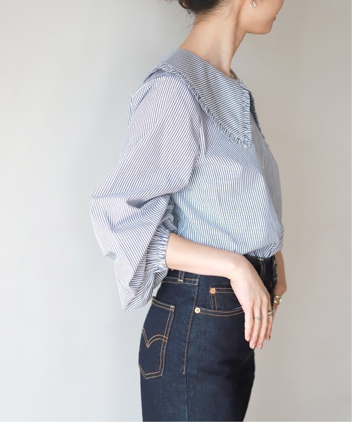 SLOBE IENA(スローブイエナ)の「【JUST FEMALE/ジャストフィーメール】コットンブラウス【手洗い可】◆(シャツ/ブラウス・レディース・ナチュラル/ブルー・FREE)」の22枚目の写真