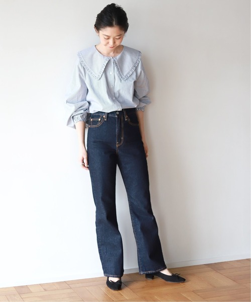 SLOBE IENA(スローブイエナ)の「【JUST FEMALE/ジャストフィーメール】コットンブラウス【手洗い可】◆(シャツ/ブラウス・レディース・ナチュラル/ブルー・FREE)」の5枚目の写真