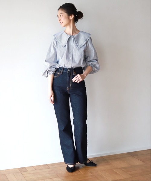 SLOBE IENA(スローブイエナ)の「【JUST FEMALE/ジャストフィーメール】コットンブラウス【手洗い可】◆(シャツ/ブラウス・レディース・ナチュラル/ブルー・FREE)」の6枚目の写真