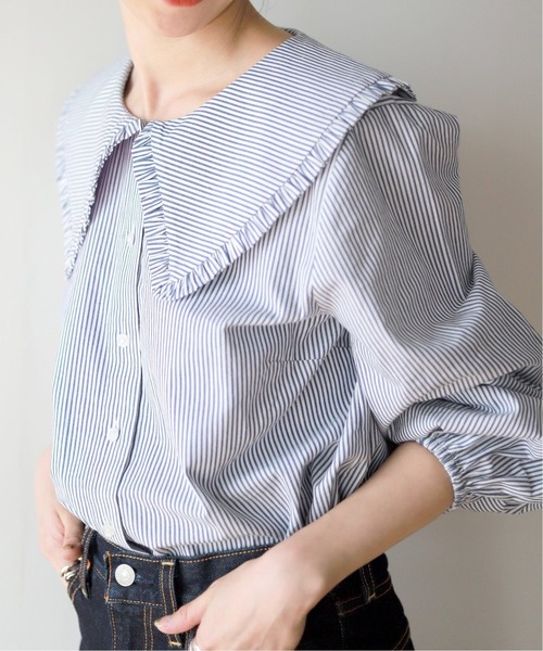 SLOBE IENA(スローブイエナ)の「【JUST FEMALE/ジャストフィーメール】コットンブラウス【手洗い可】◆(シャツ/ブラウス・レディース・ナチュラル/ブルー・FREE)」の21枚目の写真