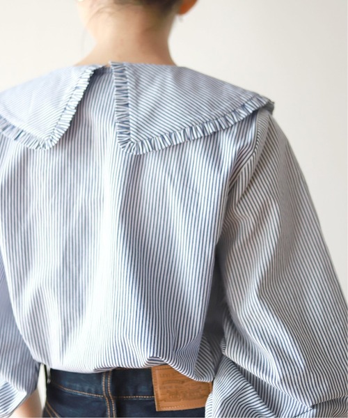 SLOBE IENA(スローブイエナ)の「【JUST FEMALE/ジャストフィーメール】コットンブラウス【手洗い可】◆(シャツ/ブラウス・レディース・ナチュラル/ブルー・FREE)」の10枚目の写真