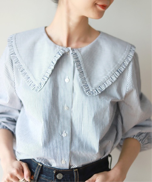 SLOBE IENA(スローブイエナ)の「【JUST FEMALE/ジャストフィーメール】コットンブラウス【手洗い可】◆(シャツ/ブラウス・レディース・ナチュラル/ブルー・FREE)」の16枚目の写真