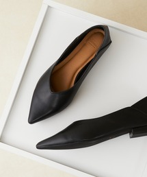 menue | ソフトレザーVカットバブーシュ(パンプス)