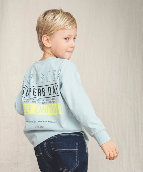 BRANSHES（ブランシェス）の「グラフィック長袖Tシャツ（Tシャツ/カットソー・キッズ・ブルーグレー/ブラック/アイボリー/チャコールグレー/ピンクベージュ/オフホワイト・130cm/150cm/120cm/110cm/140cm/100cm）」の5枚目の写真