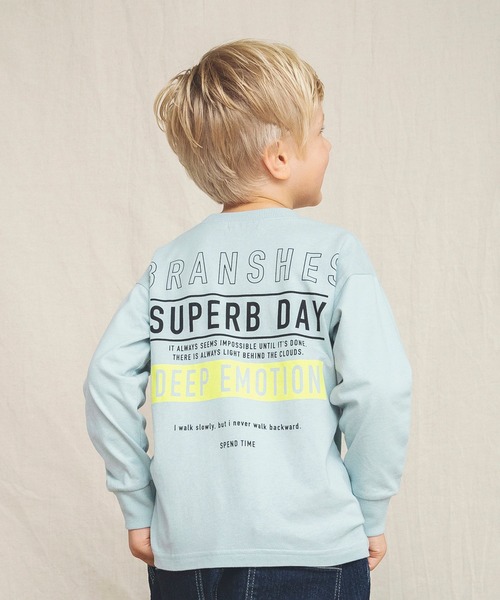 BRANSHES（ブランシェス）の「グラフィック長袖Tシャツ（Tシャツ/カットソー・キッズ・ブルーグレー/ブラック/アイボリー/チャコールグレー/ピンクベージュ/オフホワイト・130cm/150cm/120cm/110cm/140cm/100cm）」の9枚目の写真