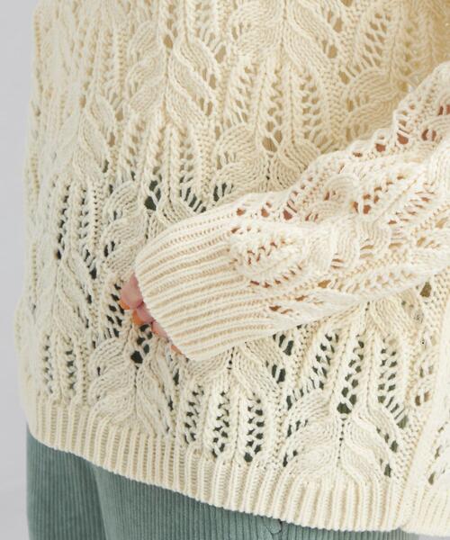 green label relaxing（グリーンレーベルリラクシング）の「スカシアミ プルオーバー ニット（ニット/セーター・レディース・コバルトブルー/オフホワイト/ブラック・FREE）」の8枚目の写真