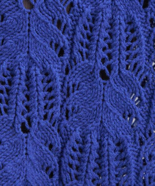 green label relaxing（グリーンレーベルリラクシング）の「スカシアミ プルオーバー ニット（ニット/セーター・レディース・コバルトブルー/オフホワイト/ブラック・FREE）」の15枚目の写真