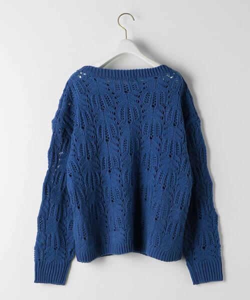 green label relaxing（グリーンレーベルリラクシング）の「スカシアミ プルオーバー ニット（ニット/セーター・レディース・コバルトブルー/オフホワイト/ブラック・FREE）」の18枚目の写真