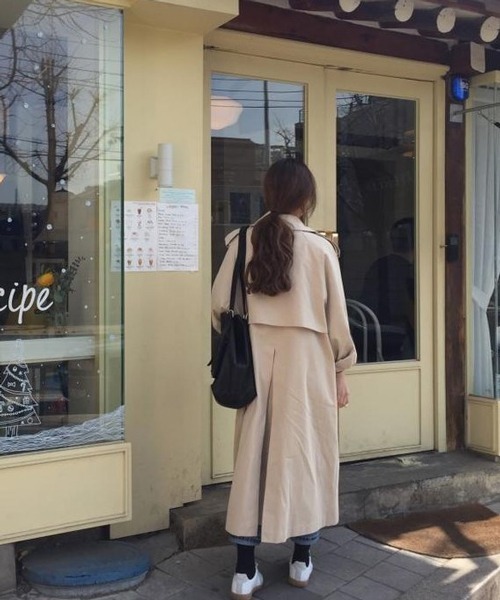 HALEY PESCA(ヘーリーペスカ)の「HALEY PESCA/オーバーサイズ ロングトレンチコート(トレンチコート・レディース・ベージュ/ネイビー・SMALL/MEDIUM/LARGE)」の6枚目の写真