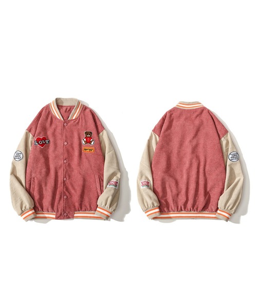 HOOK（フック）の「【HOOK】 アメカジ配色クマワッペンスタジャンジャケット（スタジャン・メンズ・ブラック/レッド/グリーン/ブラック系その他/グリーン系その他/ブラック系その他2/グリーン系その他2・M/L/XL/XXL）」の17枚目の写真