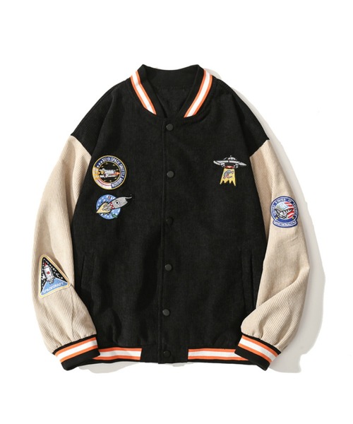 セール】【HOOK】 アメカジ配色クマワッペンスタジャンジャケット