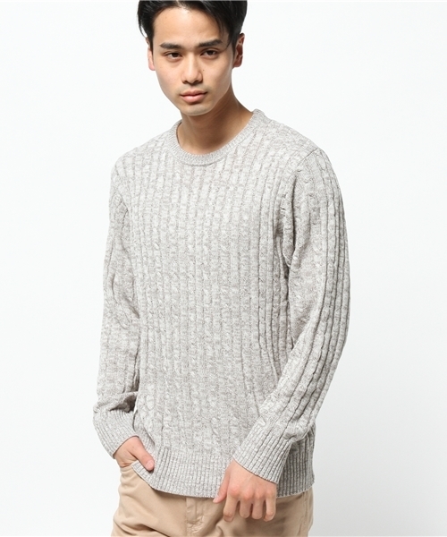 WEGO（ウィゴー）の「WEGO/ケーブルニット（ニット/セーター・メンズ・ホワイト/杢グレー/ネイビー/レッド/その他1/その他2・SMALL/MEDIUM/LARGE）」の9枚目の写真