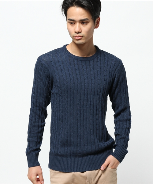 WEGO（ウィゴー）の「WEGO/ケーブルニット（ニット/セーター・メンズ・ホワイト/杢グレー/ネイビー/レッド/その他1/その他2・SMALL/MEDIUM/LARGE）」の10枚目の写真