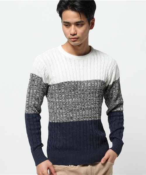 WEGO（ウィゴー）の「WEGO/ケーブルニット（ニット/セーター・メンズ・ホワイト/杢グレー/ネイビー/レッド/その他1/その他2・SMALL/MEDIUM/LARGE）」の12枚目の写真