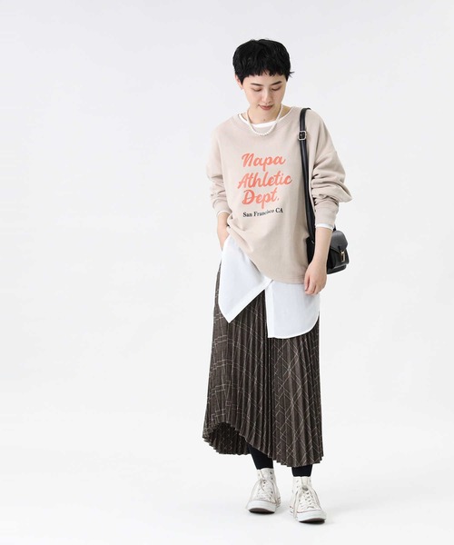 HONEYSUCKLE ROSE（ハニーサックルローズ）の「【HONEYSUCKLE ROSE】イレヘムプリーツスカート（スカート・レディース・チャコールグレー×ブラック/ベージュ/ブラウン・L/M）」の22枚目の写真