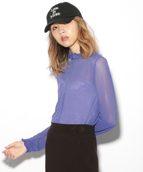 PBLIM(ページボーイリム)の「【PAGEBOYLIM】チュールタートル(Tシャツ/カットソー・レディース・グリーン/パープル/グレー系その他/ブラック・FREE)」の12枚目の写真