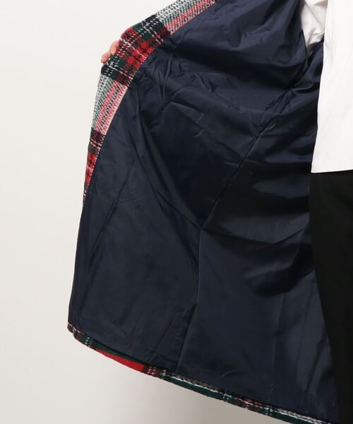 zootie（ズーティー）の「オリジナルチェック柄 ウール混 バックベルト ノーカラーコート（ノーカラーコート・レディース・チェック・フリー）」の10枚目の写真