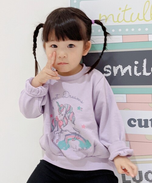 SHOO・LA・RUE（シューラルー）の「◆【90-130cm】裏毛GIRLS4柄アソートスウェット（スウェット・キッズ・サックスブルー/ライトパープル/ベビーピンク/アイボリー系・11/10/12/13/09）」の18枚目の写真