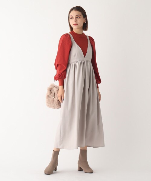AG by aquagirl(エージーバイアクアガール)の「◆クリアツイル キャミソールドレス【WEB限定サイズ】(ワンピース・レディース・ライトグレー/ブラック・36/38/40)」の1枚目の写真