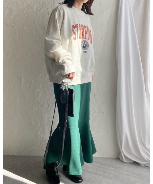 She's Closet(シーズクローゼット)の「ハイウエスト裾フレアロングマーメイドスカート(スカート・レディース・ブラック/グリーン/ピンク/レッド/グレイッシュベージュ/ブルー・FREE)」の13枚目の写真