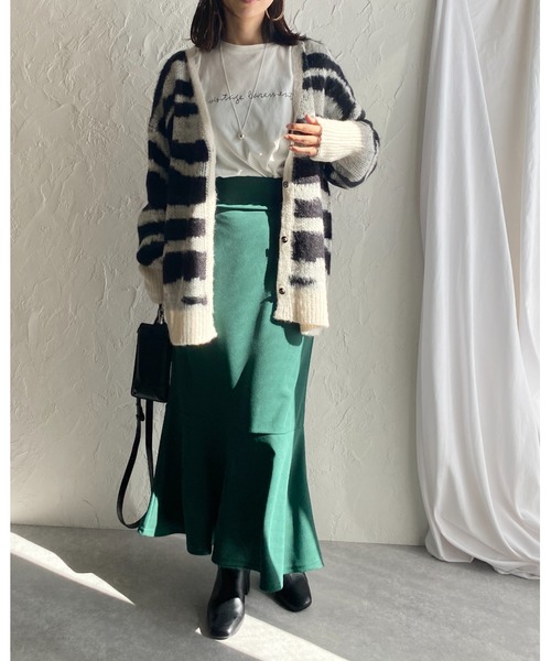 She's Closet(シーズクローゼット)の「ハイウエスト裾フレアロングマーメイドスカート(スカート・レディース・ブラック/グリーン/ピンク/レッド/グレイッシュベージュ/ブルー・FREE)」の22枚目の写真