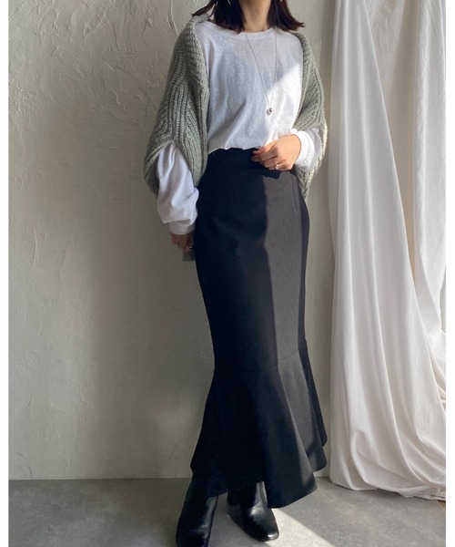 She's Closet(シーズクローゼット)の「ハイウエスト裾フレアロングマーメイドスカート(スカート・レディース・ブラック/グリーン/ピンク/レッド/グレイッシュベージュ/ブルー・FREE)」の16枚目の写真
