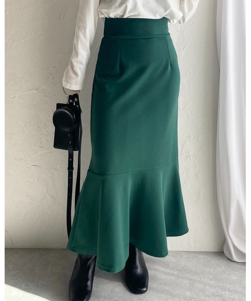 She's Closet(シーズクローゼット)の「ハイウエスト裾フレアロングマーメイドスカート(スカート・レディース・ブラック/グリーン/ピンク/レッド/グレイッシュベージュ/ブルー・FREE)」の8枚目の写真