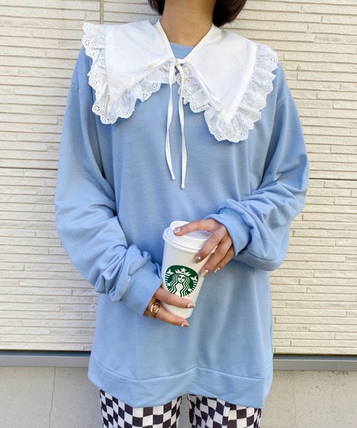 at12:03(アットイチニーゼロサン)の「コットンつけ襟(付け襟・レディース・ホワイト・FREE)」の2枚目の写真