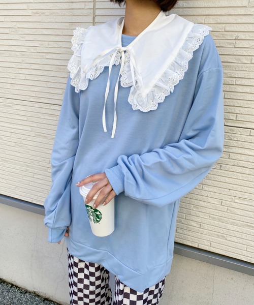 at12:03(アットイチニーゼロサン)の「コットンつけ襟(付け襟・レディース・ホワイト・FREE)」の3枚目の写真