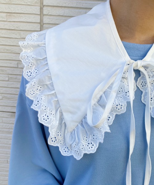 at12:03(アットイチニーゼロサン)の「コットンつけ襟(付け襟・レディース・ホワイト・FREE)」の7枚目の写真