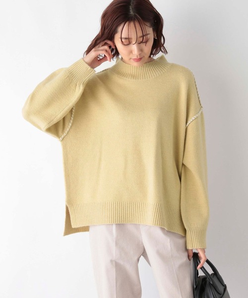 GLOBAL WORK(グローバルワーク)の「Hug meふわふわステッチプルオーバー/219046(ニット/セーター・レディース・ブラック/ベージュ/イエロー系その他3/オフホワイト・FREE)」の4枚目の写真