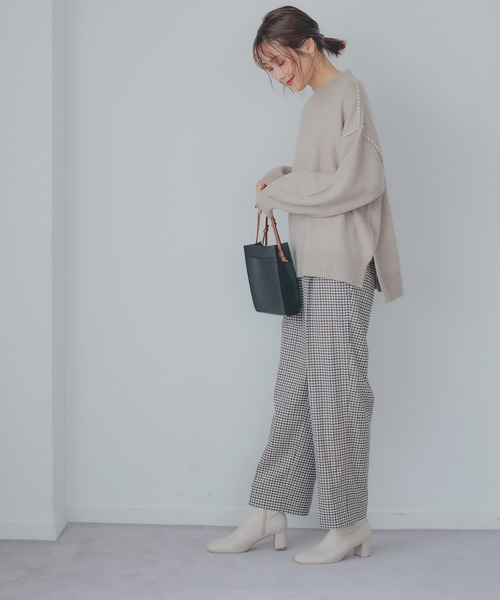 GLOBAL WORK(グローバルワーク)の「Hug meふわふわステッチプルオーバー/219046(ニット/セーター・レディース・ブラック/ベージュ/イエロー系その他3/オフホワイト・FREE)」の7枚目の写真