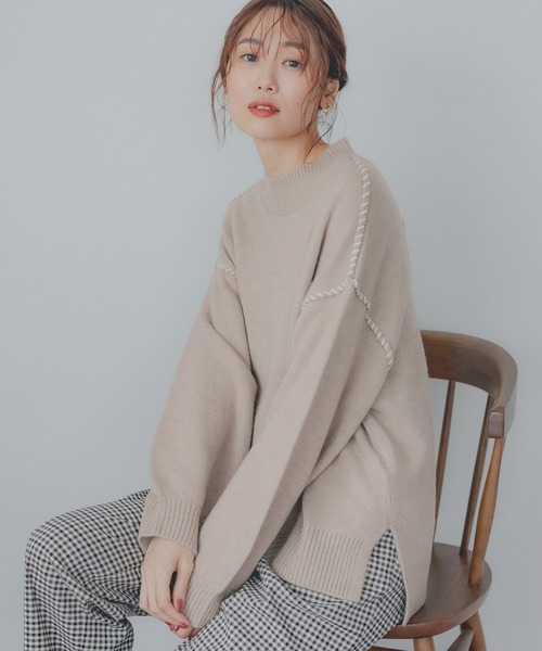 セール】Hug meふわふわステッチプルオーバー/219046（ニット/セーター