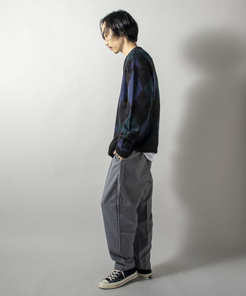 GYMPHLEX（ジムフレックス）の「【GYMPHLEX/ジムフレックス】モヘヤミックス アーガイル Vネックプルオーバーニット（ニット/セーター・メンズ・ブラウン系その他/ブルー系その他・LARGE）」の4枚目の写真