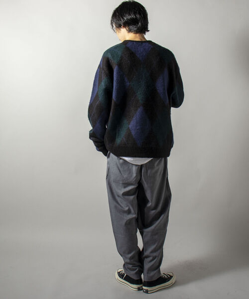 GYMPHLEX（ジムフレックス）の「【GYMPHLEX/ジムフレックス】モヘヤミックス アーガイル Vネックプルオーバーニット（ニット/セーター・メンズ・ブラウン系その他/ブルー系その他・LARGE）」の5枚目の写真