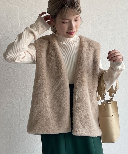 w closet（ダブルクローゼット）の「ハイネックリブニット（ニット/セーター・レディース・スミクロ/オフホワイト/ミント/ホワイト系その他/ピンク/サックスブルー/ブラック・FREE）」の12枚目の写真