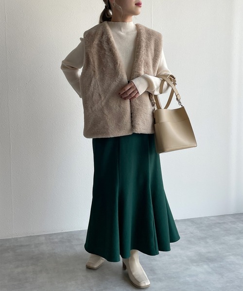 w closet（ダブルクローゼット）の「ハイネックリブニット（ニット/セーター・レディース・スミクロ/オフホワイト/ミント/ホワイト系その他/ピンク/サックスブルー/ブラック・FREE）」の13枚目の写真