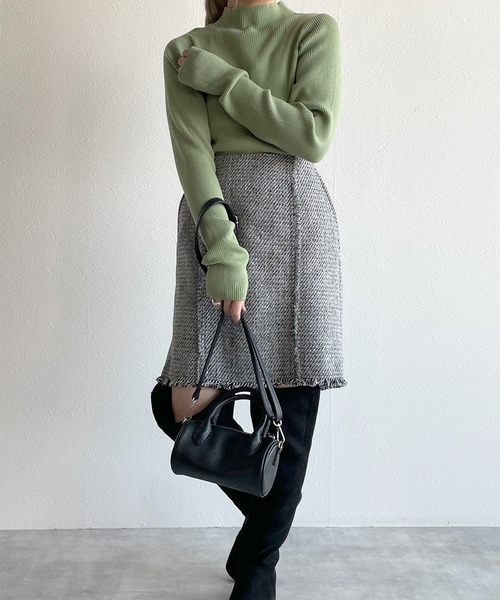 w closet（ダブルクローゼット）の「ハイネックリブニット（ニット/セーター・レディース・スミクロ/オフホワイト/ミント/ホワイト系その他/ピンク/サックスブルー/ブラック・FREE）」の20枚目の写真