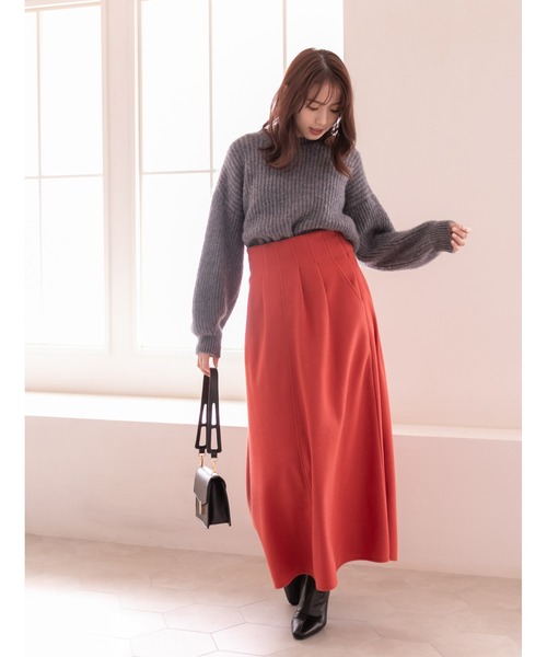 fifth(フィフス)の「【スタイリストプロデュース】ハイウエストタックフレアスカート(スカート・レディース・チャコールグレー/レッド/アイボリー・SMALL/MEDIUM)」の15枚目の写真