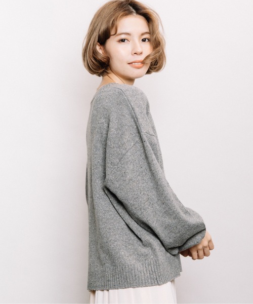 refinedworks（リファインドワークス）の「カラーネップクルーPO（ニット/セーター・レディース・ベージュ/ミント/グレー・FREE）」の20枚目の写真